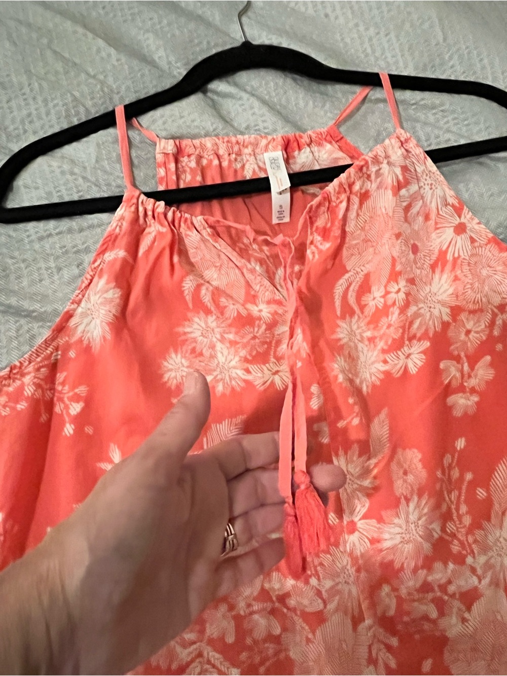 Gilligan & O’Malley Coral Floral Halter SunDress Island Lounge Wear Size Small - Picture 7 of 9
